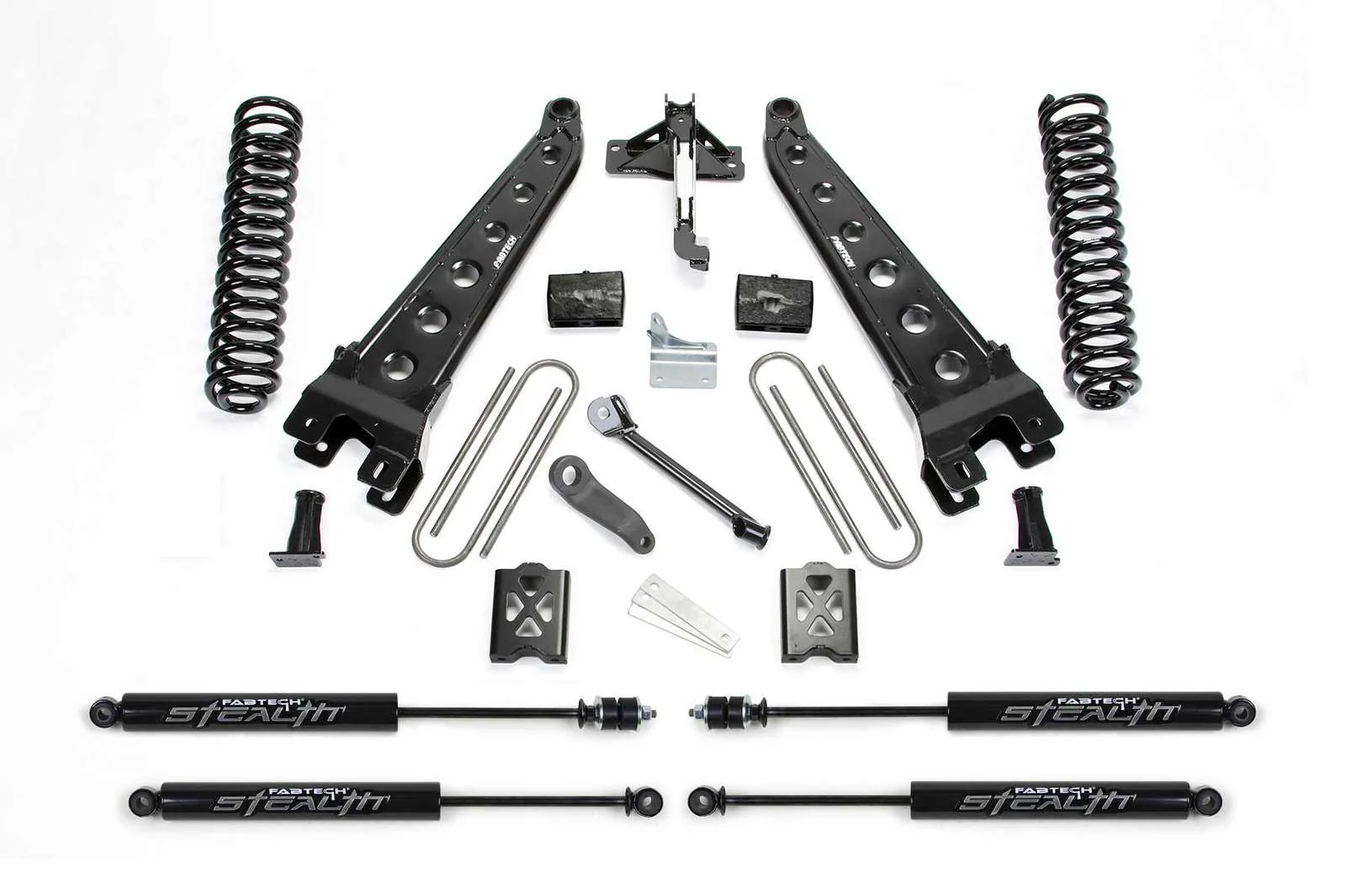 Fabtech 6" Radius Arm System w/Stealth Shocks Kit for 1999-2004 Ford F350 Super Duty 4WD w/6" lift