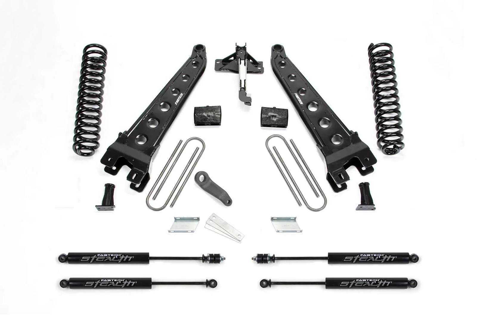 Fabtech 6" Radius Arm System w/Stealth Shocks Kit for 2017-2024 Ford F250 Super Duty 4WD w/6" lift