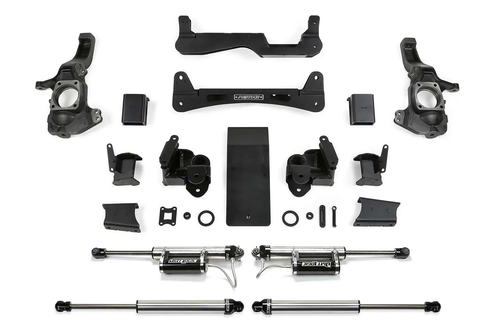 Fabtech 6" RTS Lift Kit w/Front Dirt Logic 2.25 Reservoir Shocks & Rear 2.25 Shocks for 2020-2024 Chevrolet Silverado 3500 HD 4WD w/6" lift