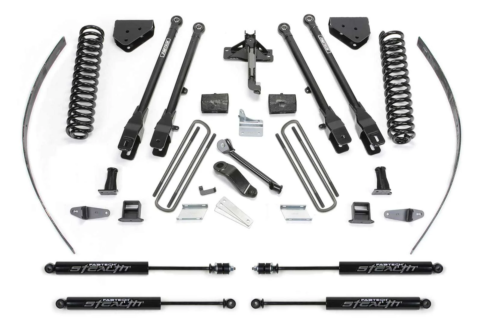 Fabtech 8" 4 Link System w/Stealth Shocks Kit for 2008-2016 Ford F350 Super Duty 4WD w/8.0" lift