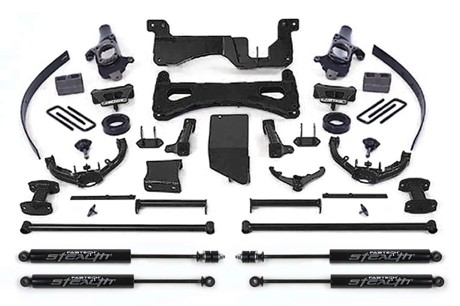 Fabtech 8" Performance System w/Stealth Shocks Kit for 2001-2010 Chevrolet Silverado 2500 HD 4WD RWD w/8.0" lift