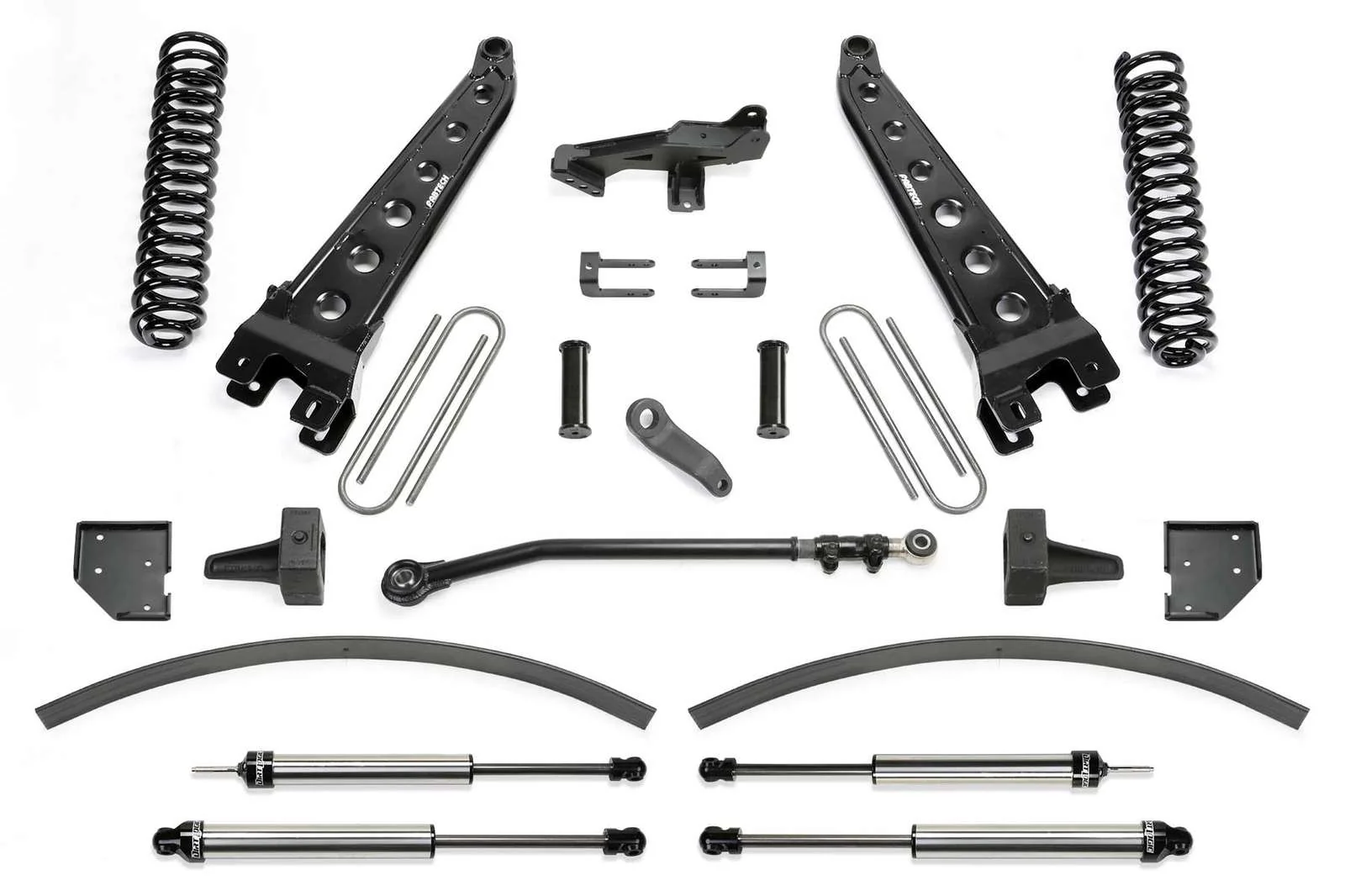 Fabtech 8" Radius Arm System w/Dirt Logic 2.25 Shocks Kit for 2017-2024 Ford F250 Super Duty 4WD w/8.0" lift