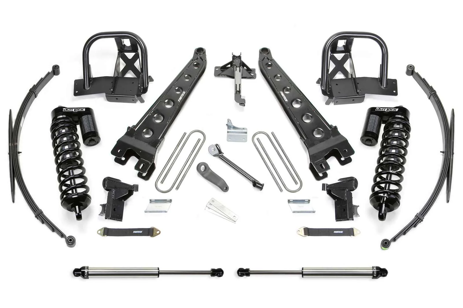 Fabtech 8" Radius Arm System w/Dirt Logic 4.0 Coilovers & Rear 2.25 Shocks Kit for 2008-2016 Ford F250 Super Duty 4WD w/8.0" lift