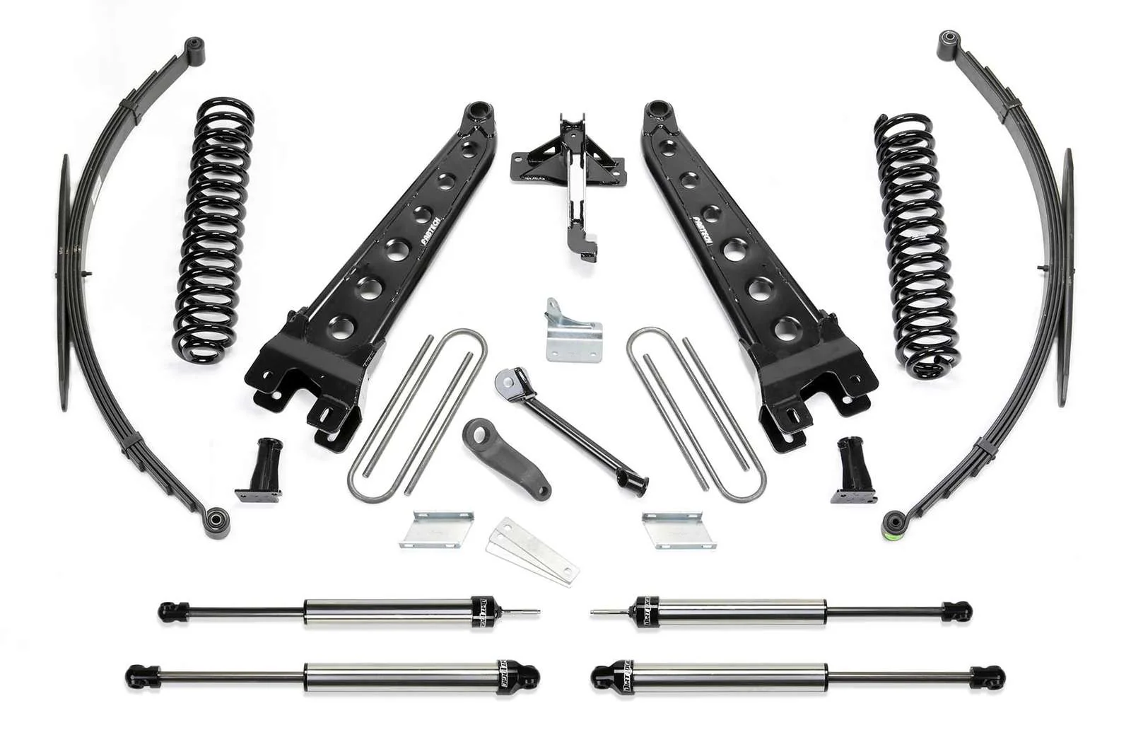 Fabtech 8" Radius Arm System w/Dirt Logic Shocks Kit for 2008-2016 Ford F350 Super Duty 4WD w/8.0" lift