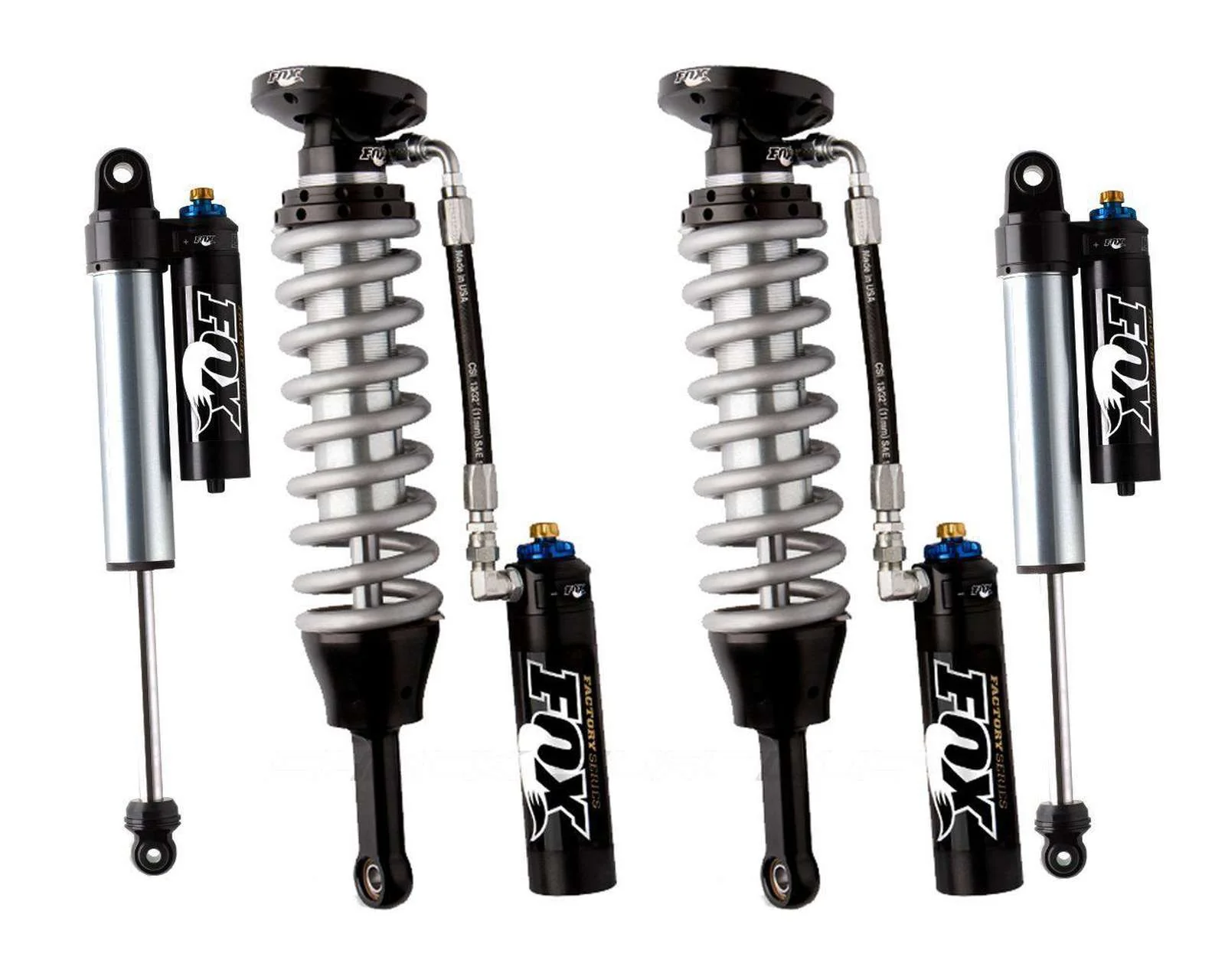 Fox 2.5 Factory Series Coilovers & Shocks w/ DSC Reservoirs Set for 2007-2021 Toyota Tundra 4WD RWD w/0-3" lift w/UCA