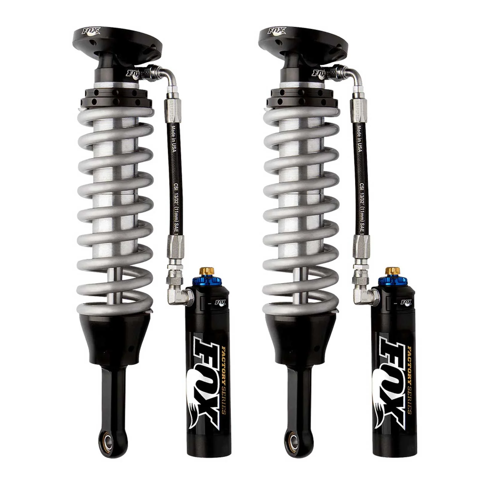 Fox 2.5 Factory Series Coilovers w/ DSC Reservoir Front Pair for 2019 Chevrolet Silverado 1500 LD w/0-3" lift w/ UCA