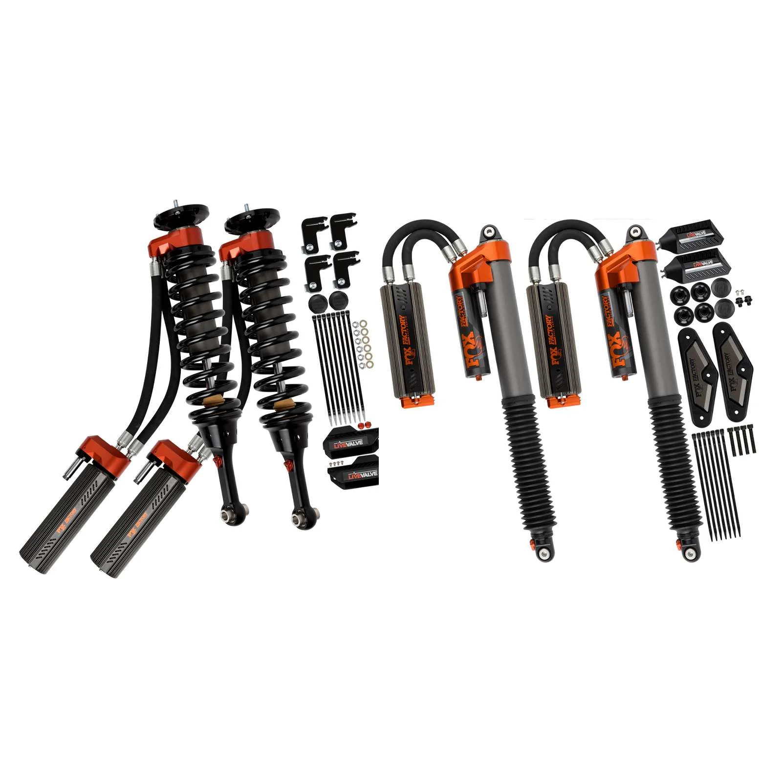 Fox 3.0 Factory Race Series Adjustable Coilover w/ Reservoir + Rear Shocks Set for 2019-2020 Ford F150 Raptor 4WD RWD w/2" lift