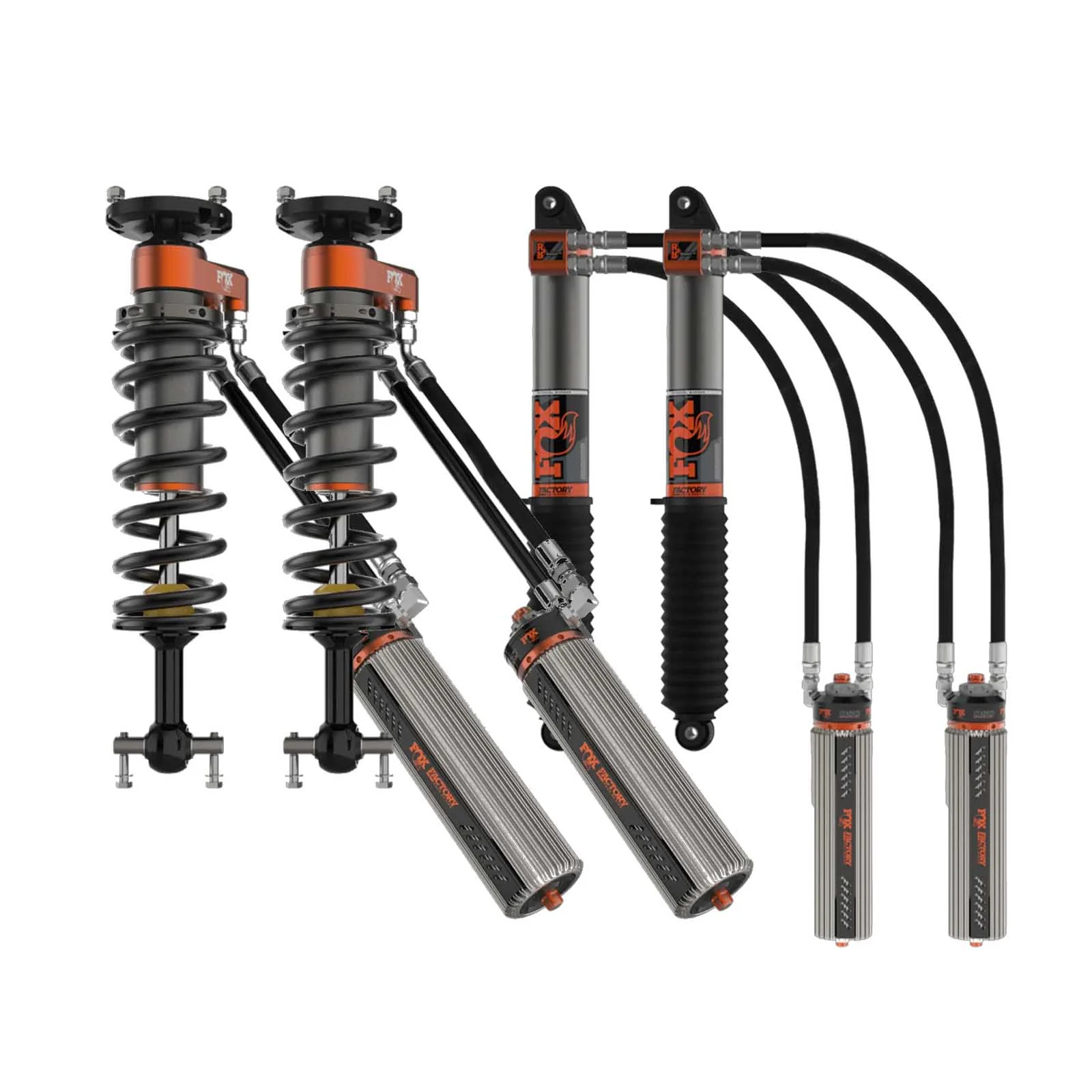 Fox 3.0 Factory Race Series Adjustable Coilover w/ Reservoir + Rear Shocks Set for 2019-2024 GMC Sierra 1500 4WD RWD w/3" lift w/ UCA - Image 2
