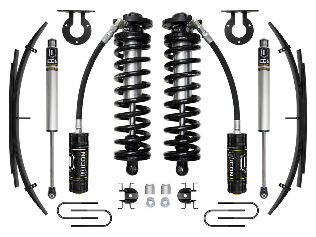 Icon 2.5-3" Stage 1 Coilover Conversion System w/Expansion Packs Kit for 2008-2010 Ford F250 Super Duty 4WD Diesel