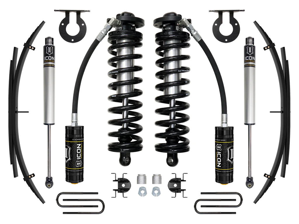 Icon 2.5-3" Stage 1 Coilover Conversion System w/Expansion Packs Kit for 2011-2016 Ford F350 Super Duty 4WD Diesel