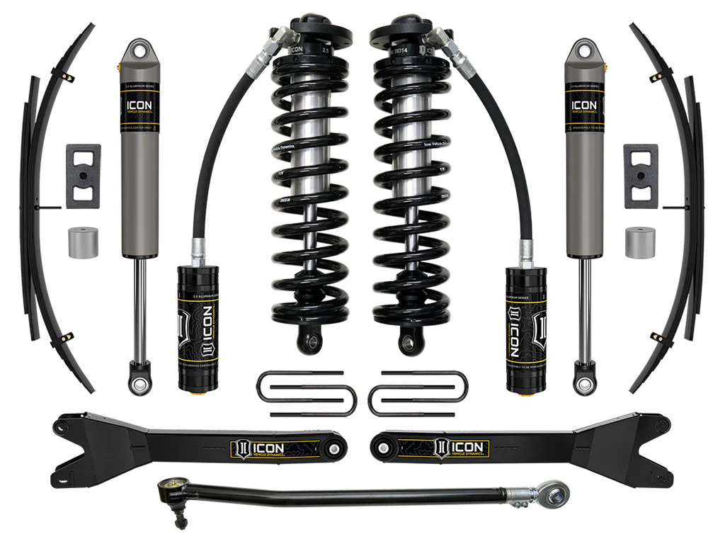 Icon 2.5-3" Stage 2 Coilover Coneversion System w/Radius Arms + Expansion Pack Kit for 2023-2025 Ford F250 Super Duty Diesel