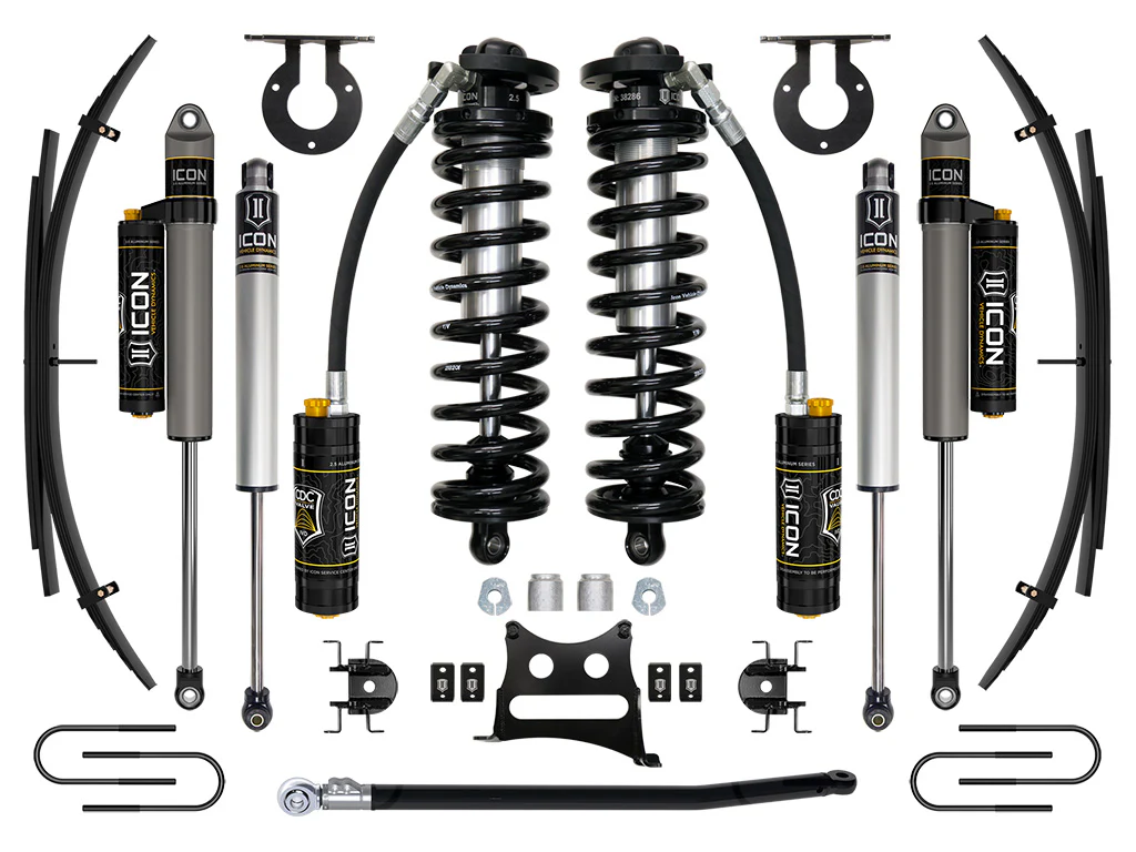 Icon 2.5-3" Stage 4 Coilover Conversion System w/Expansion Pack Kit for 2008-2010 Ford F350 Super Duty 4WD Diesel Extended Cab Pickup