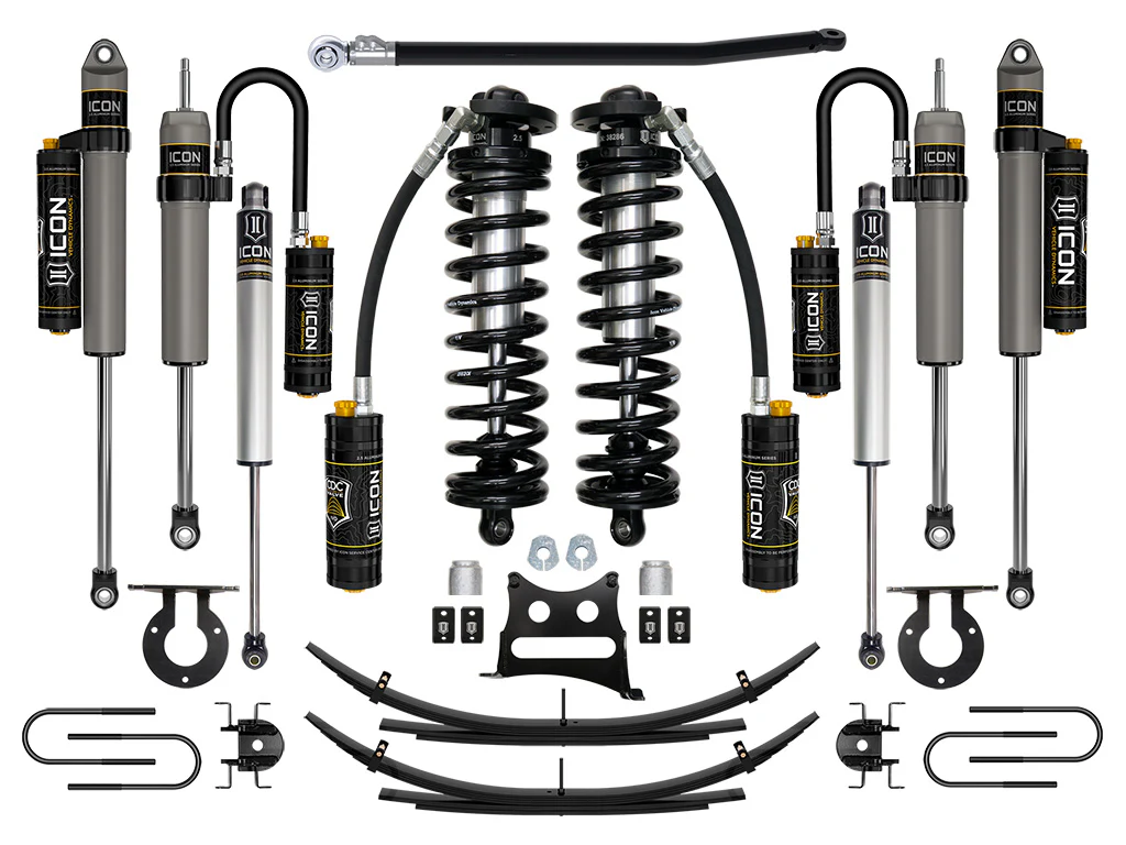 Icon 2.5-3" Stage 5 Coilover Conversion System w/Expansion Pack Kit for 2008-2010 Ford F350 Super Duty 4WD Diesel Extended Cab Pickup
