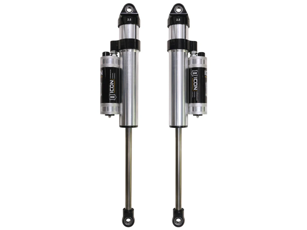 Icon 2.5 Piggyback Reservoir CDCV Shocks Pair for 2001-2013 Chevrolet Silverado 3500 w/1" lift