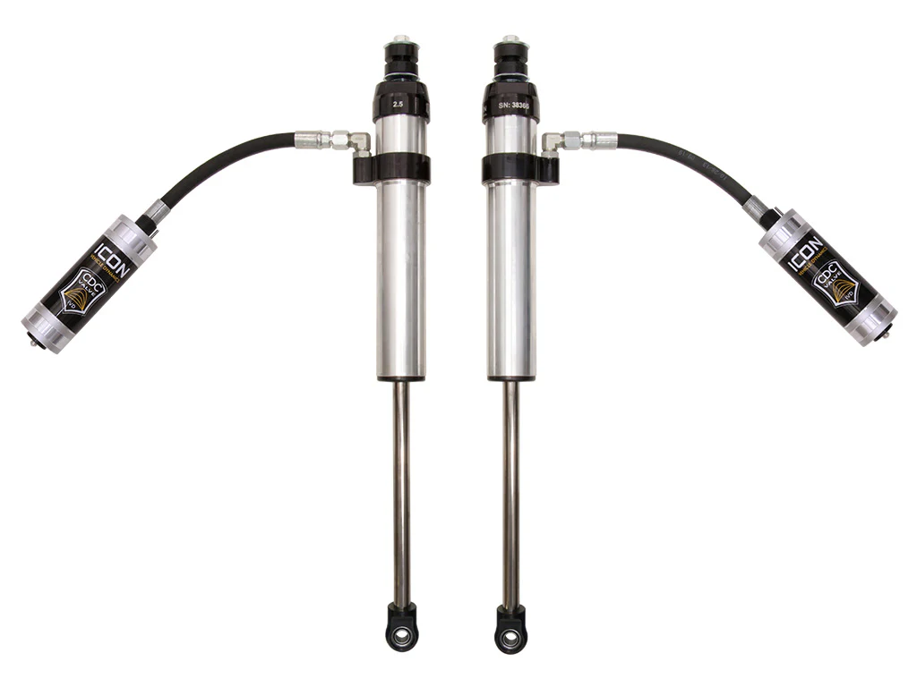 Icon 2.5 Remote Reservoir CDCV Shocks Pair for 2003-2010 Dodge Ram 2500 4WD w/2.5" lift