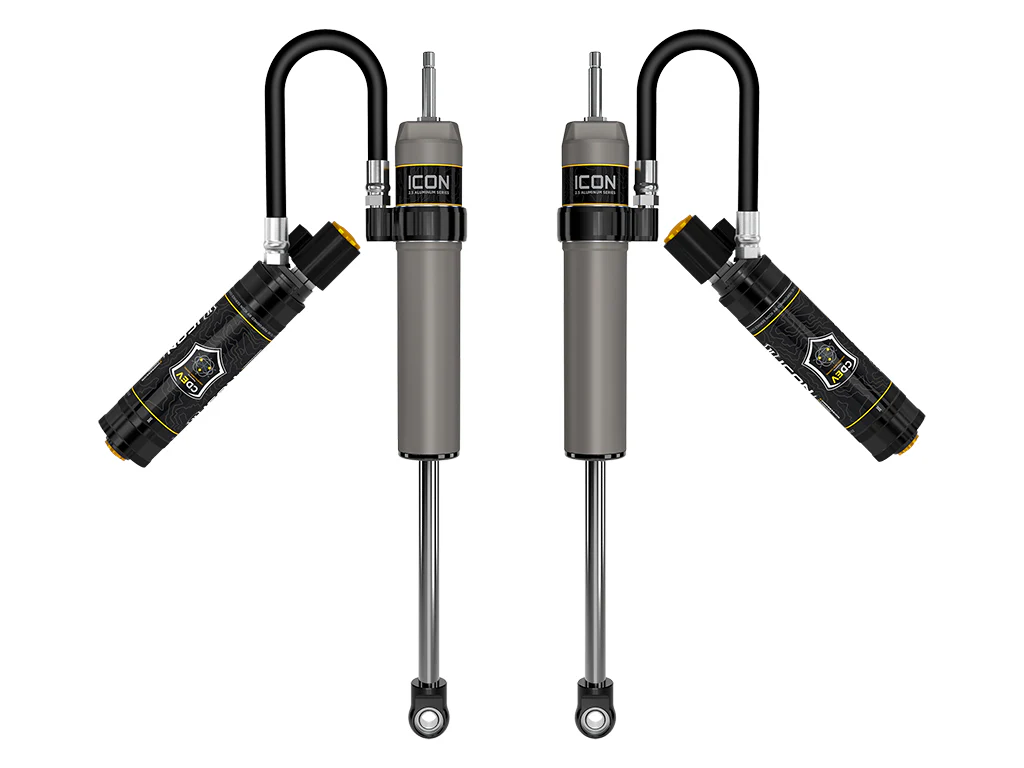 Icon 2.5 Remote Reservoir Shocks Front Pair for 2020-2022 Ford F350 Super Duty 4WD w/0-3.75" lift Non-Tremor