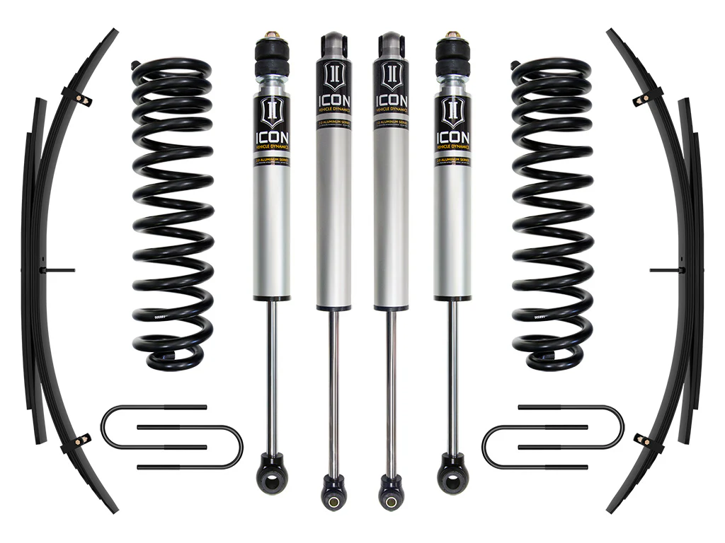 Icon 2.5" Stage 1 Suspension System w/Expansion Packs Kit for 2008-2010 Ford F250 Super Duty 4WD Diesel Crew Cab Pickup