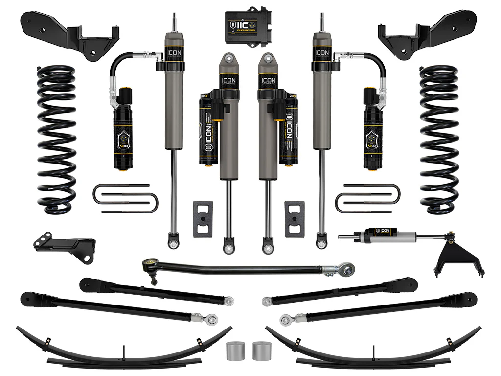 Icon 2.5" Stage 6 Suspension System w/4 Link + Expansion Pack Kit for 2023-2025 Ford F250 Super Duty Gas