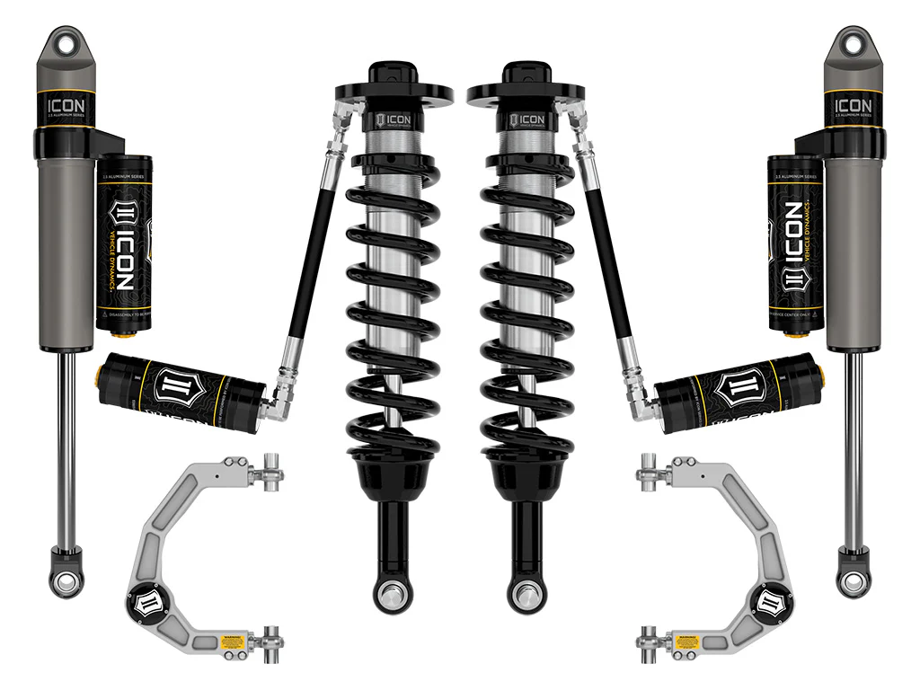 Icon 2.75-3.5" Stage 3 Suspension System w/Billet UCA Kit for 2021 Ford F150 4WD Full Hybrid EV Gas