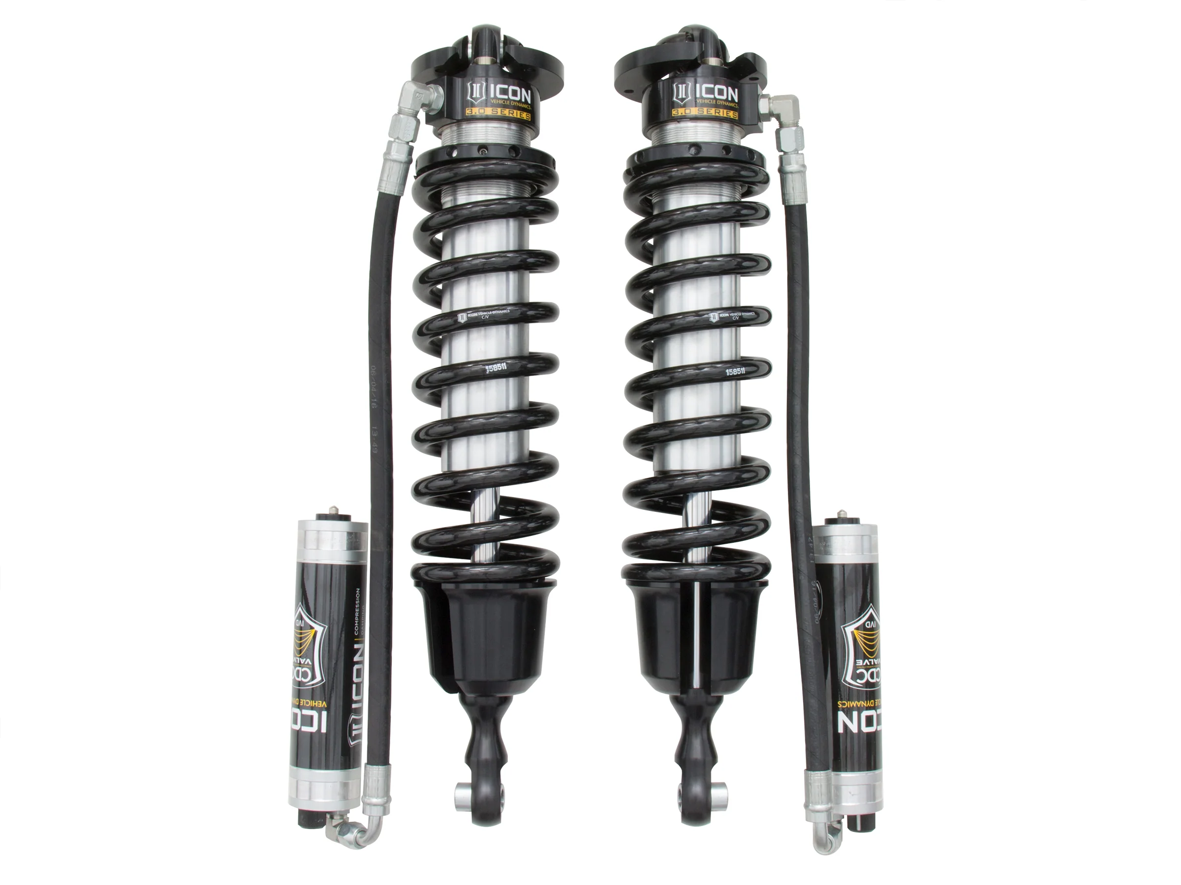 Icon 3.0 Remote Reservoir Coilovers CDCV Front Pair for 2007-2021 Toyota Tundra w/1.63-3" lift