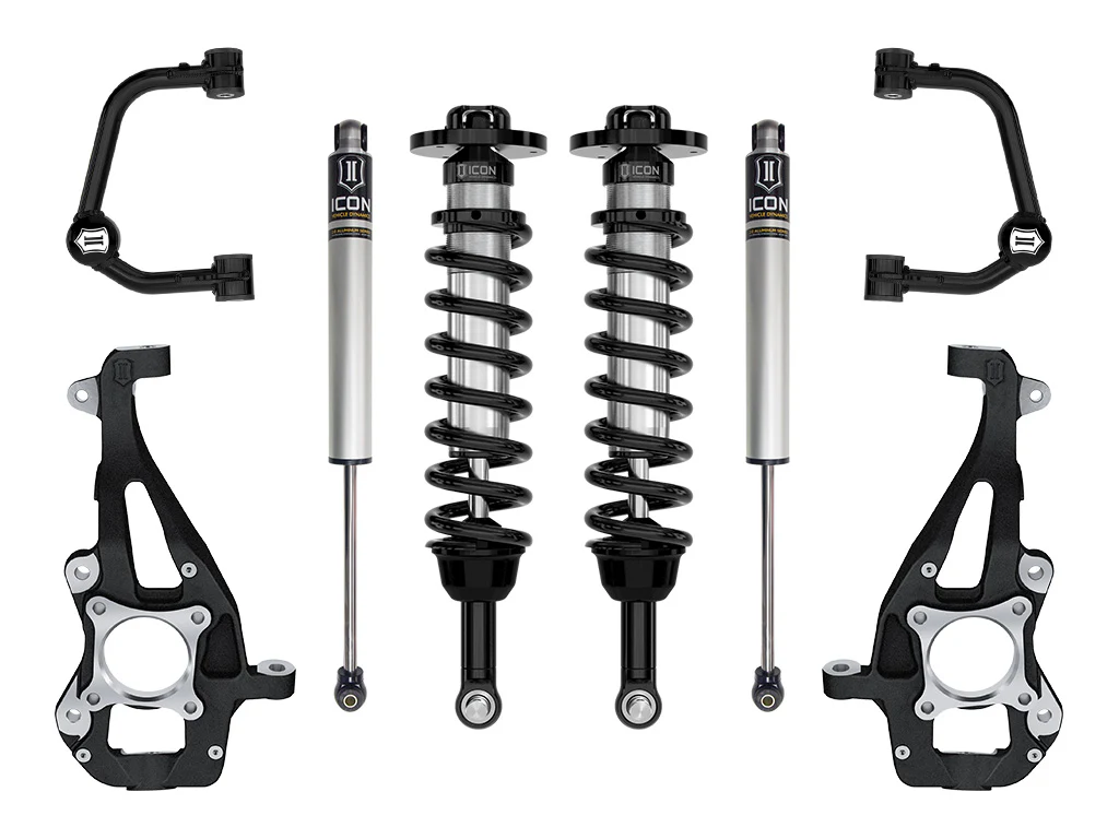 Icon 3.5-4.5" Stage 1 Suspension System w/Tubular UCA Kit for 2021 Ford F150 4WD Flex
