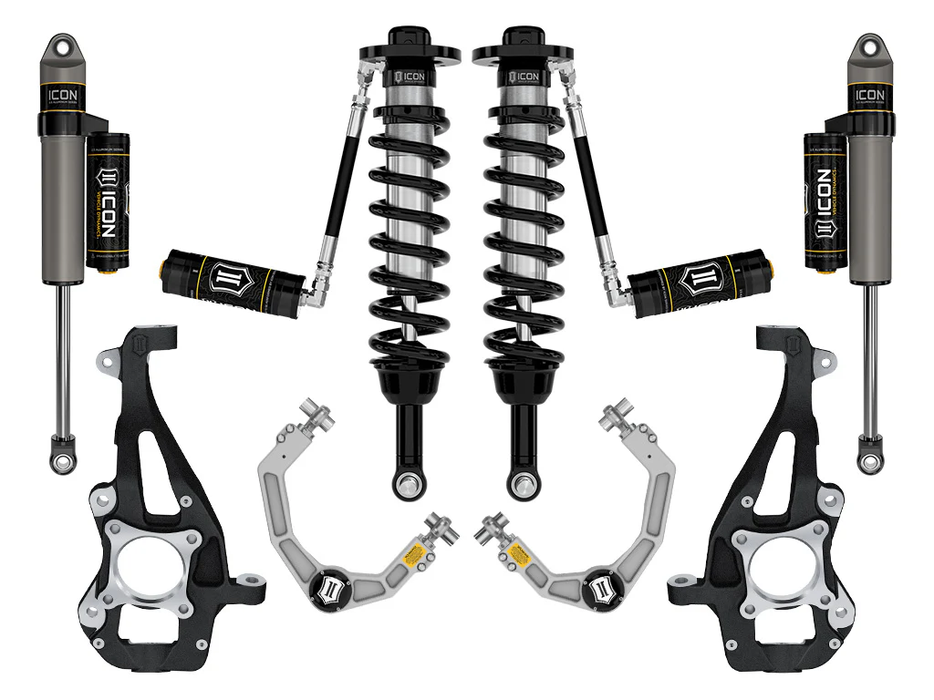 Icon 3.5-4.5" Stage 3 Suspension System w/Billet UCA Kit for 2021 Ford F150 4WD Full Hybrid EV Gas