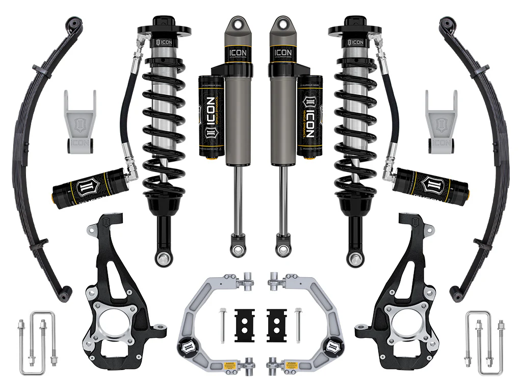 Icon 3.5-4.5" Stage 3 Suspension System w/Billet UCA Leaf Pack Kit for 2021 Ford F150 4WD