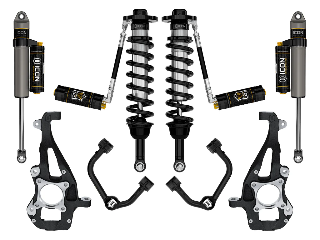 Icon 3.5-4.5" Stage 4 Suspension System CDCV Tubular Kit for 2021 Ford F150 4WD Full Hybrid EV Gas