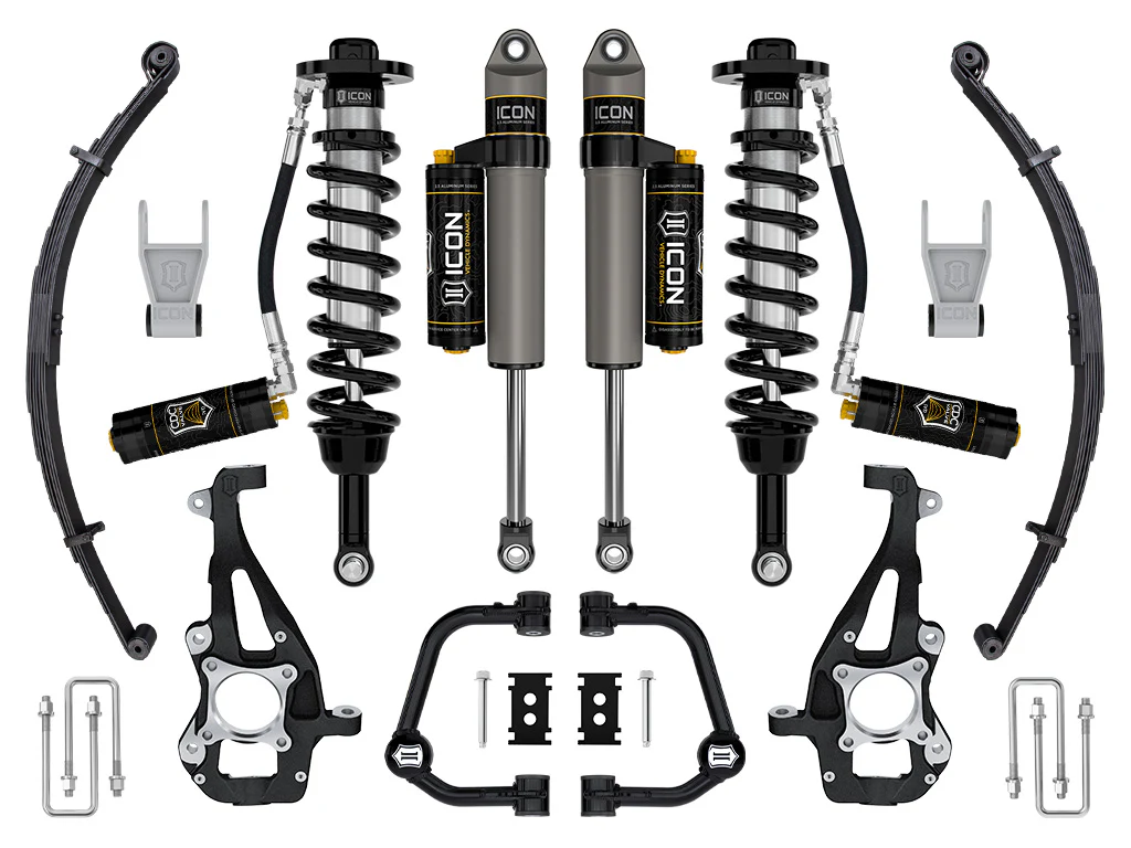 Icon 3.5-4.5" Stage 4 Suspension System Tubular CDCV leaf Pack Kit for 2021 Ford F150 4WD Flex