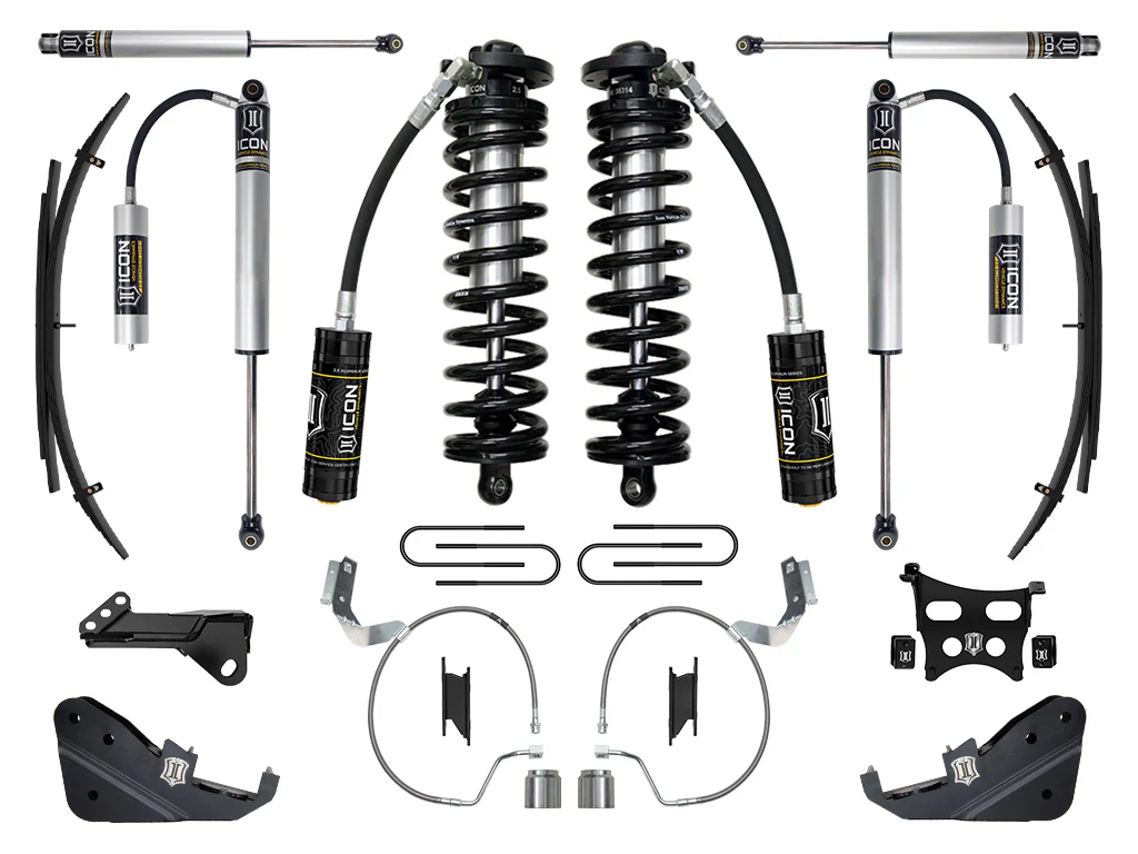 Icon 4-5.5" Stage 2 Coilover Conversion System w/Expansion Packs Kit for 2023-2026 Ford F350 Super Duty 4WD Gas Std Cab Pickup