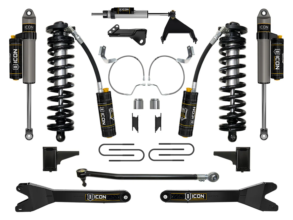 Icon 4-5.5" Stage 5 Coilover Conversion System w/Radius Arms Kit for 2023-2025 Ford F250 Super Duty Diesel