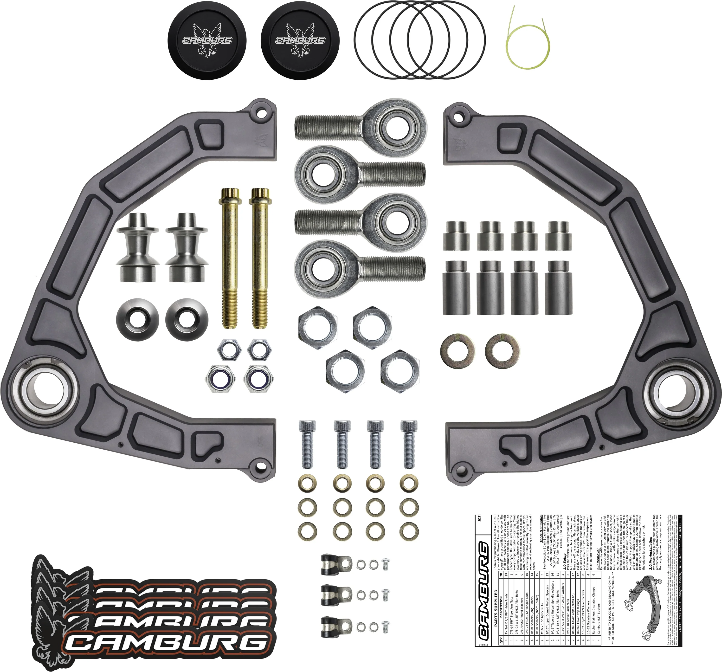 KINETIK V2 Performance Billet Uniball Upper Arms - Grey - Image 6