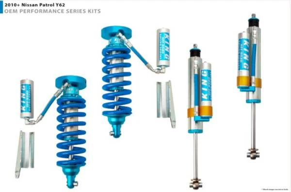 King Shocks 2.5 Performance Coilovers w/ Adjustable Remote Reservoir Front Pair for 2010-2020 Nissan Patrol Y62 4WD