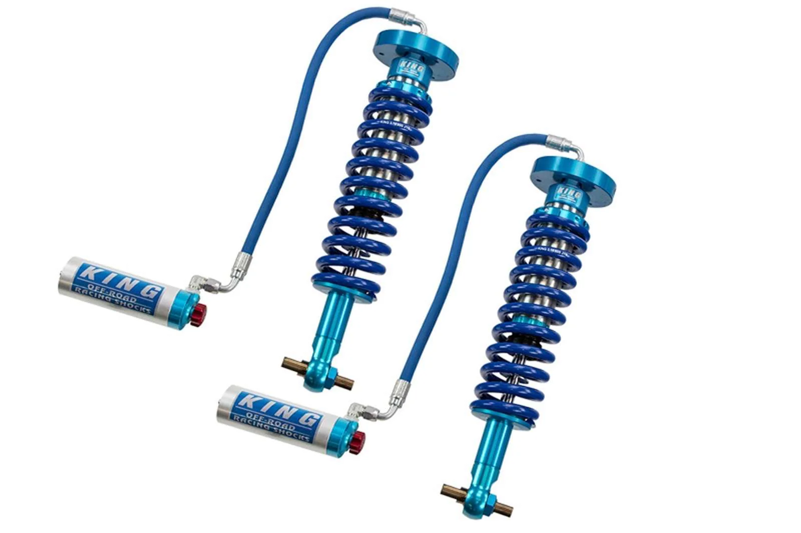 King Shocks 2.5 Performance Coilovers w/ Adjustable Remote Reservoir Front Pair for 2015-2020 Ford F150 4WD w/0-3" lift