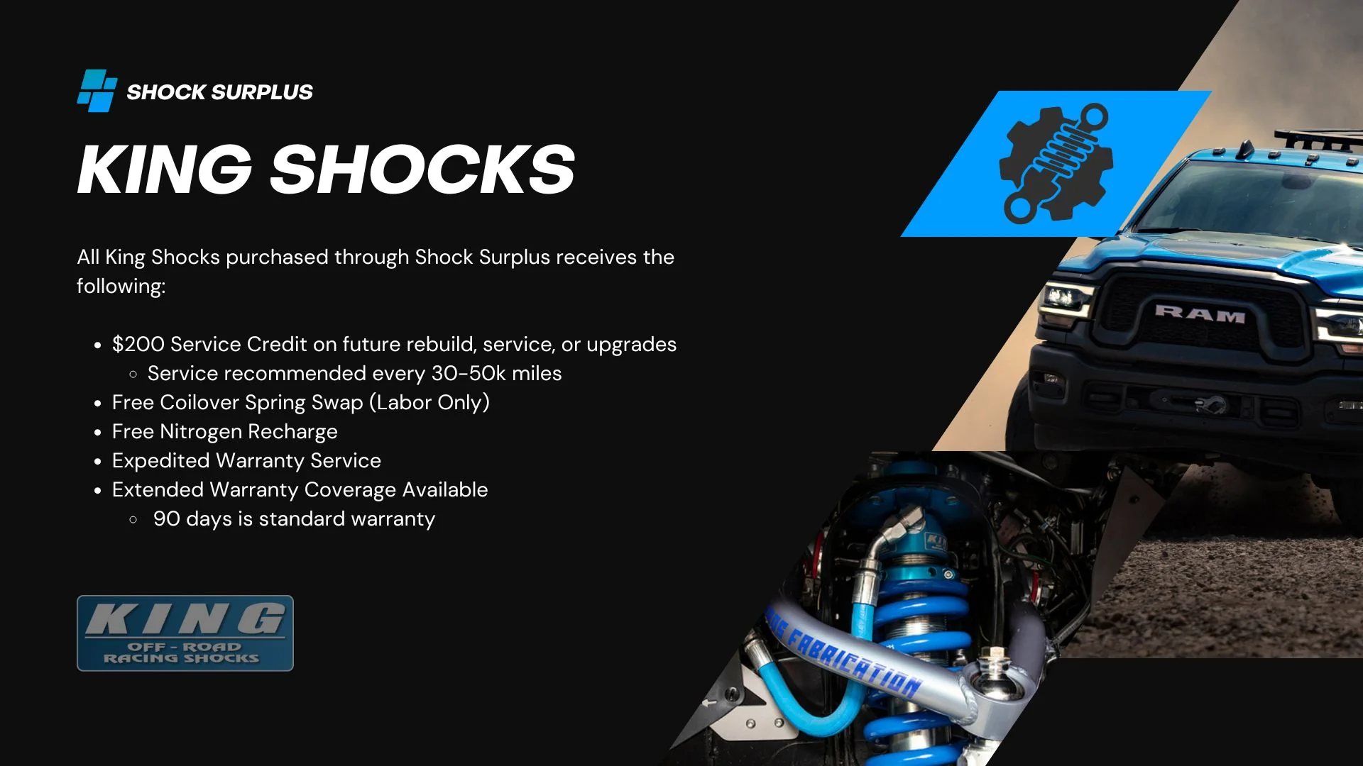 King Shocks 2.5 Performance Piggyback Shocks Set - Image 2