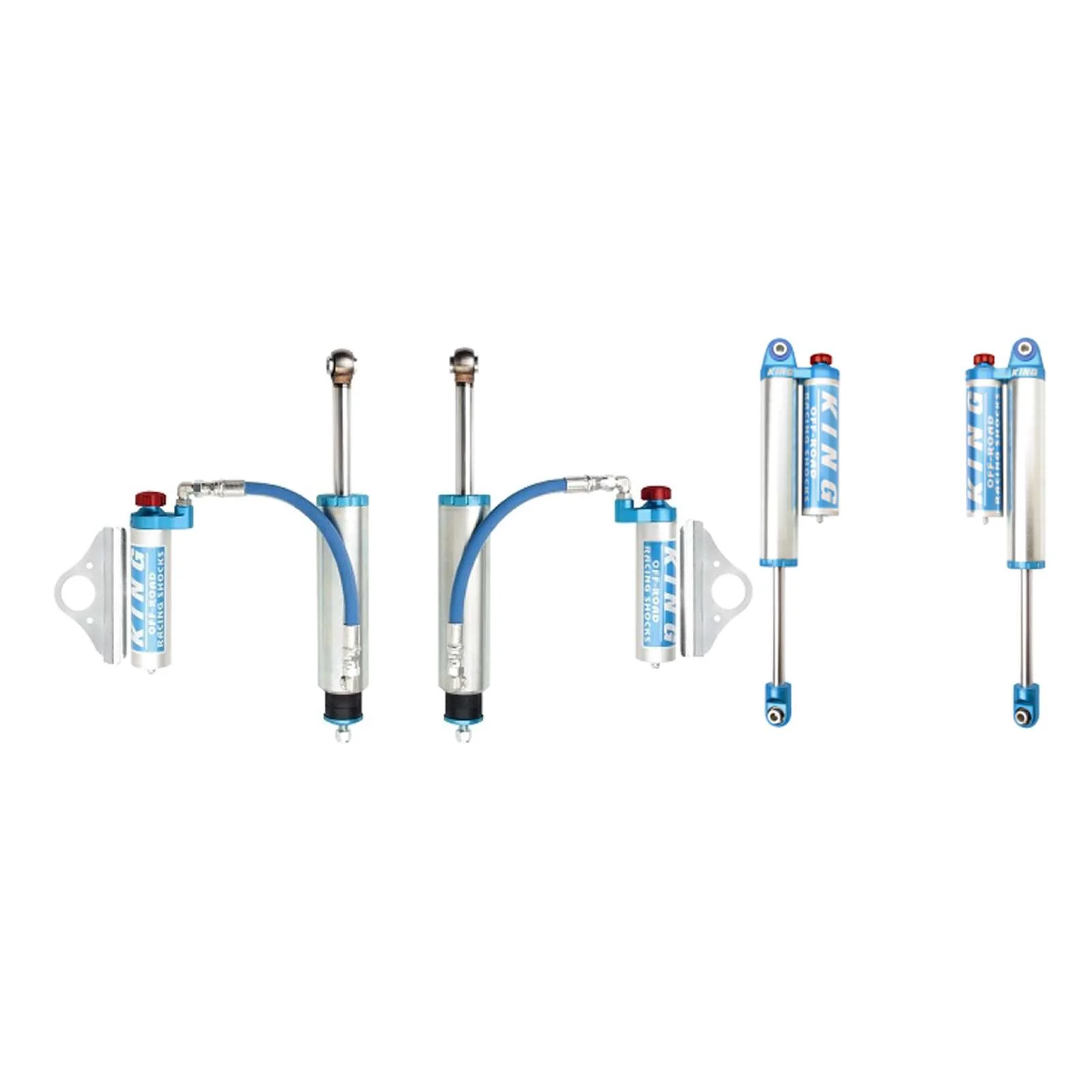 King Shocks 2.5 Performance w/ Remote Reservoir + Rear Reservoir Shocks Set for 2000-2010 GMC Sierra 2500 HD 4WD w/0-2.5" lift