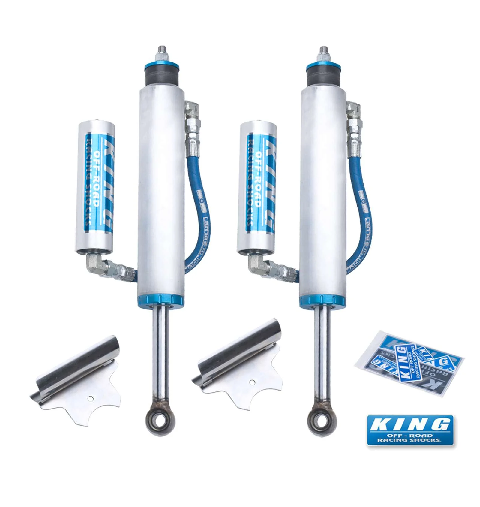 King Shocks 2.5 Performance w/ Remote Reservoir Shocks Front Pair for 2000-2010 GMC Sierra 3500 HD 4WD w/0-2.5" lift - Image 2