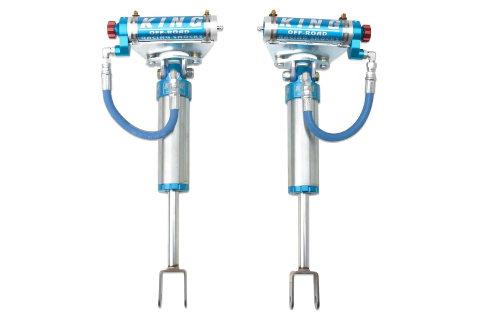 King Shocks 2.5 Performance w/ Remote Reservoir Shocks Front Pair for 2011-2022 GMC Sierra 2500 HD 4WD w/0" lift - Image 2