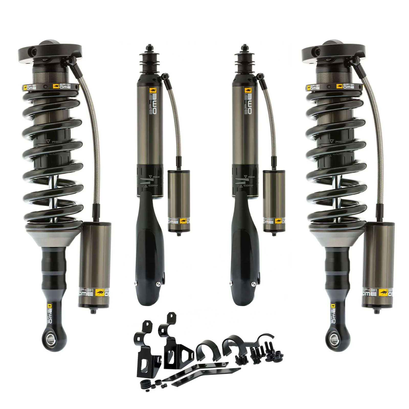 Old Man Emu BP-51 Bypass Coilovers + Rear Internal Bypass Shocks Set for 2007-2021 Toyota Tundra 4WD w/0-3" lift