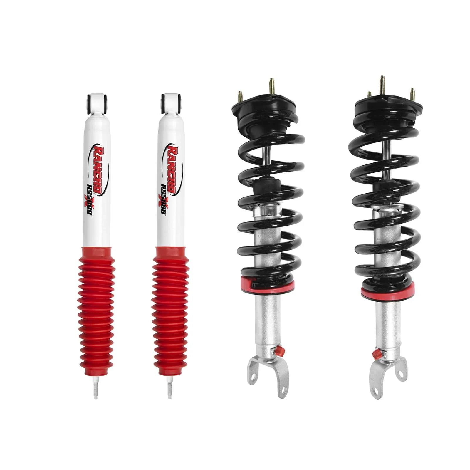 Rancho Quicklift Leveling Strut + Rear RS5000x Gas Shocks Set for 2019-2024 Ram 1500 4WD