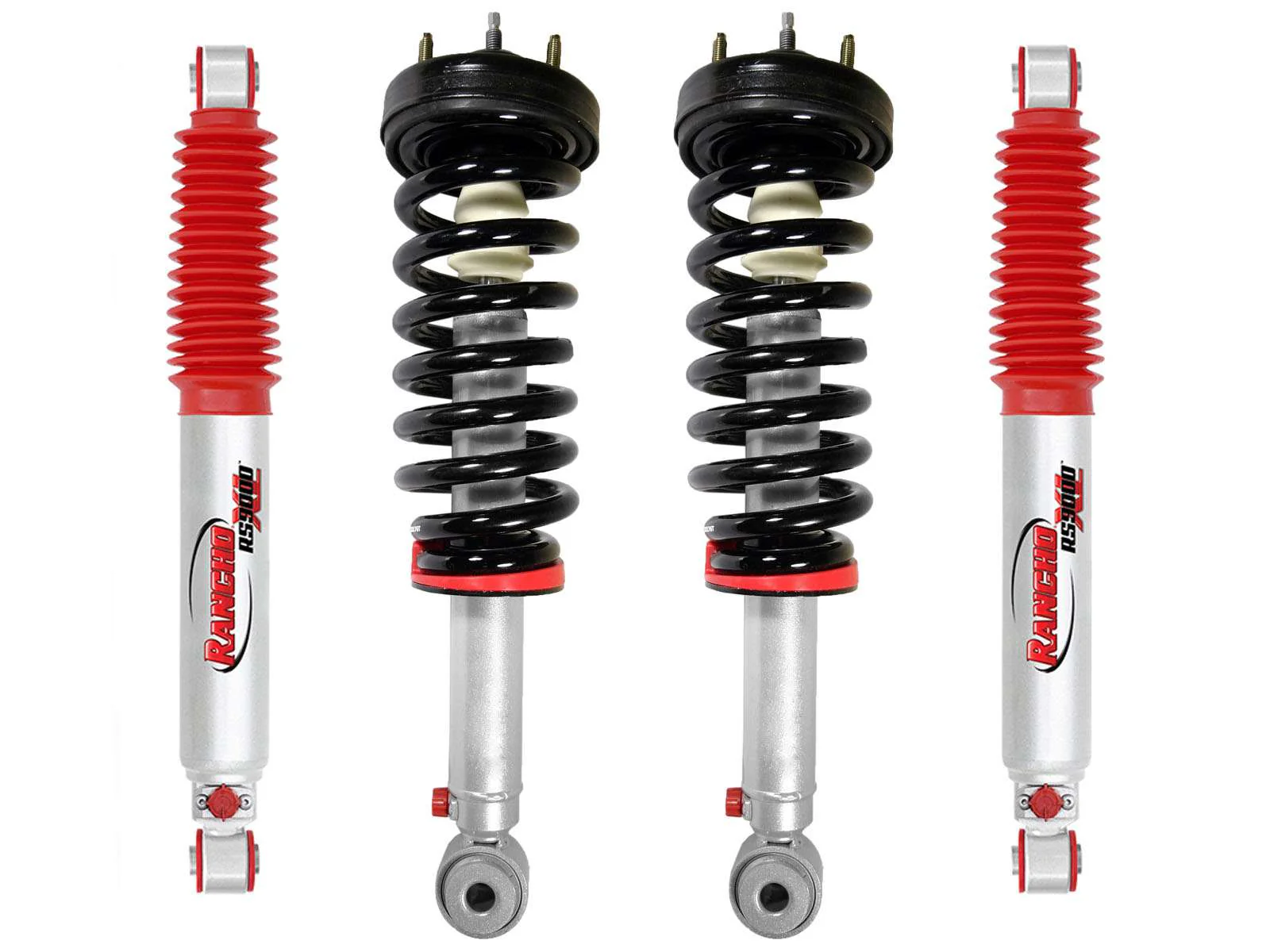 Rancho Quicklift Leveling Strut + RS9000XL Adjustable Shocks Set for 2009-2013 Ford F150 4WD