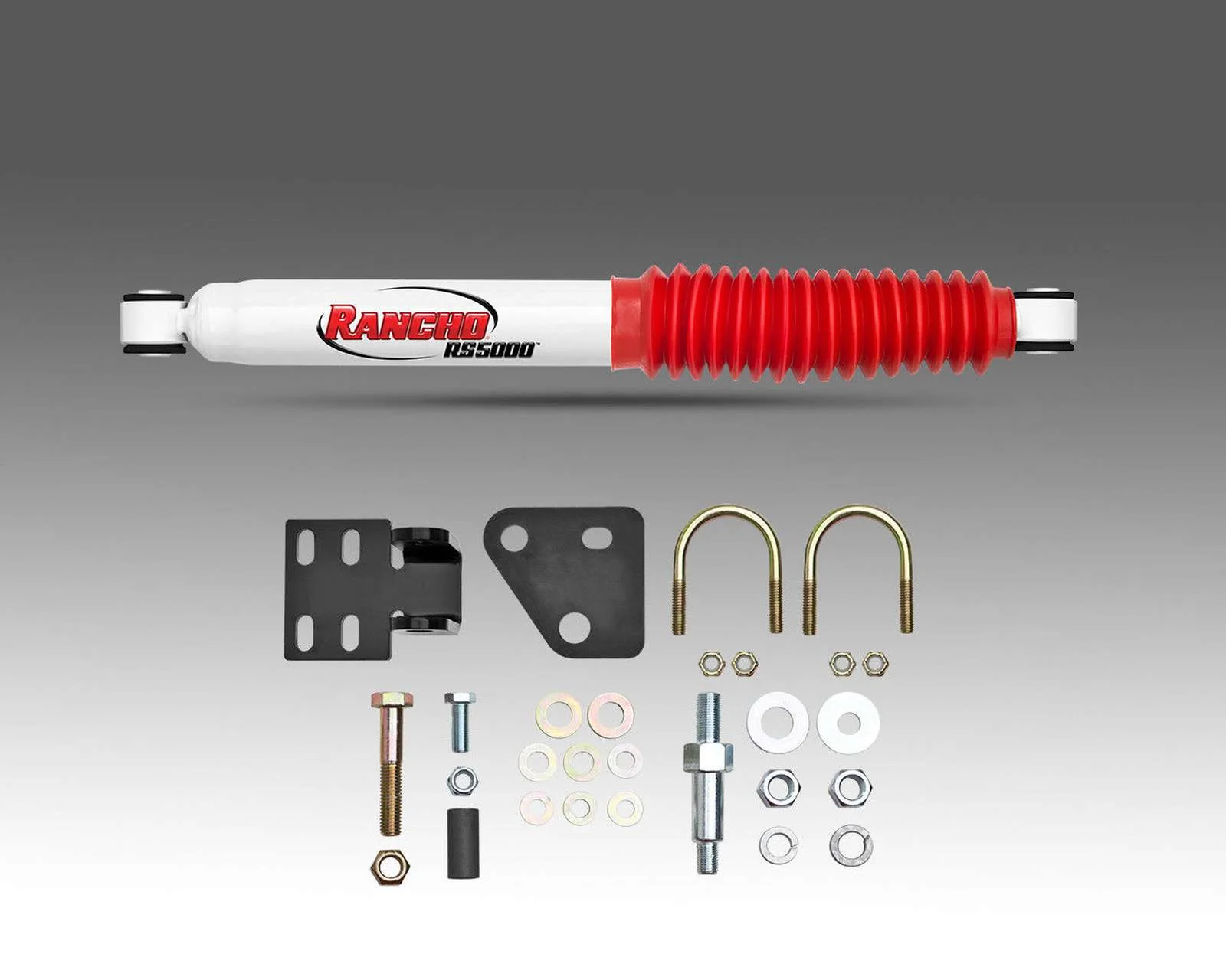 Rancho RS5000 Steering Stabilizer + Mounts for 1999-2004 Ford F550 Super Duty 4WD RWD