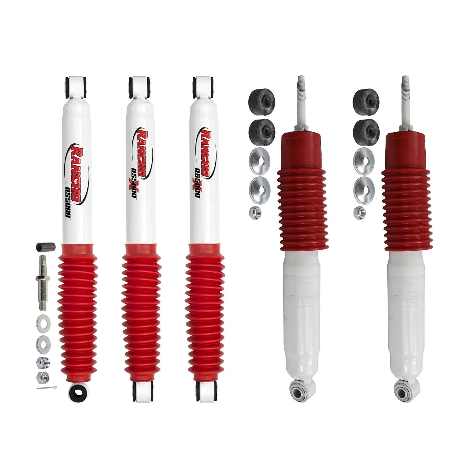 Rancho RS5000X Gas Shocks & Steering Stabilizer Kit for 2005-2007 GMC Sierra 1500 HD 4WD RWD w/1-2.5" lift Crew Cab
