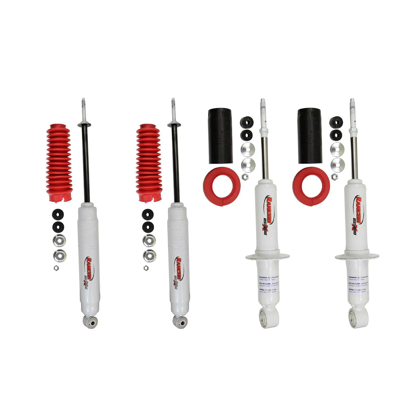 Rancho RS5000X Gas Strut & Shocks Set for 2000-2006 Toyota Tundra 4WD w/0" lift