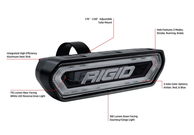 Rigid Industries Chase Tail Light Kit w/ Mounting Bracket - Red - Image 6