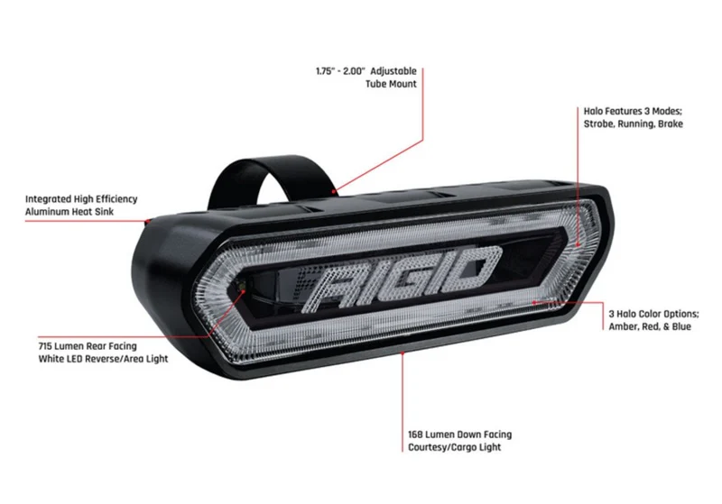 Rigid Industries Chase Tail Light Kit w/ Mounting Bracket - Red - Image 8