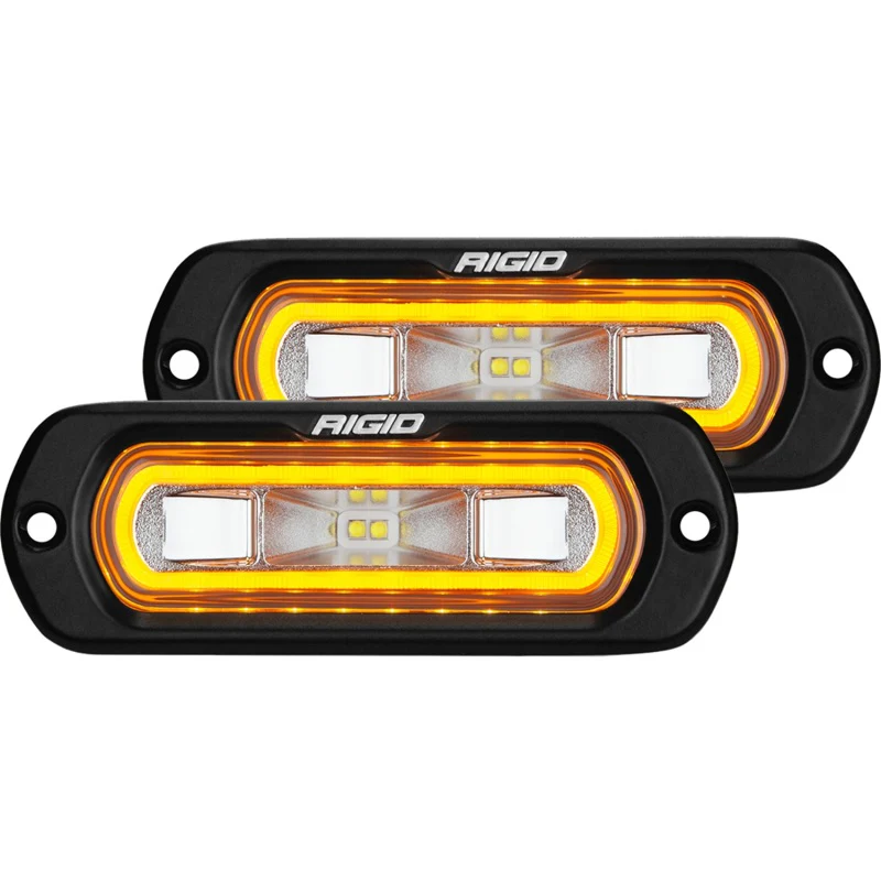 Rigid Industries SR-L Series Flush Mount LED Spreader Pair w/ Red Halo - Universal - Image 4