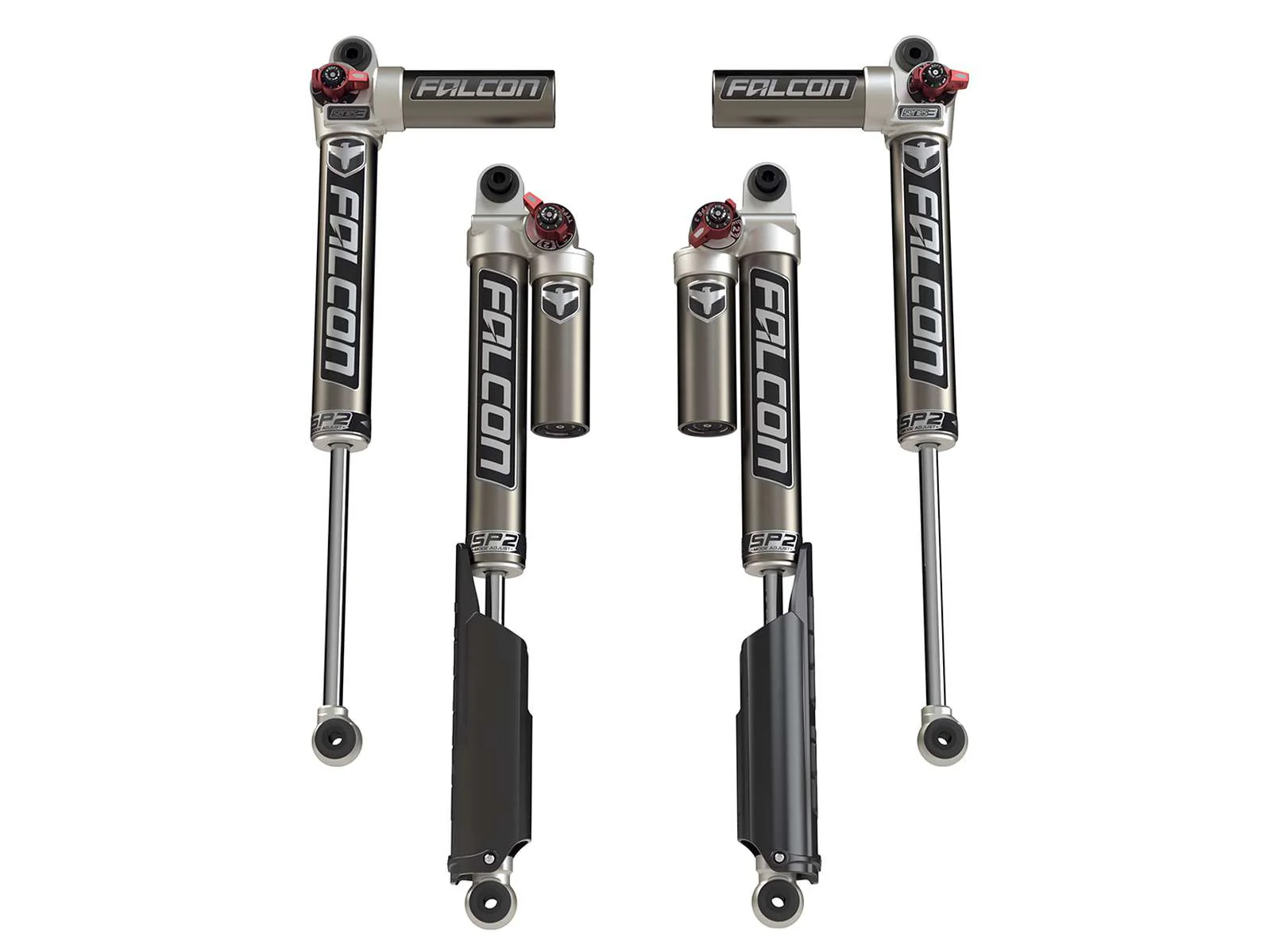 Teraflex Falcon SP2 3.3 Fast Adjust Piggyback Shocks Set for 2007-2018 Jeep Wrangler JK 4WD w/2-4.5" lift