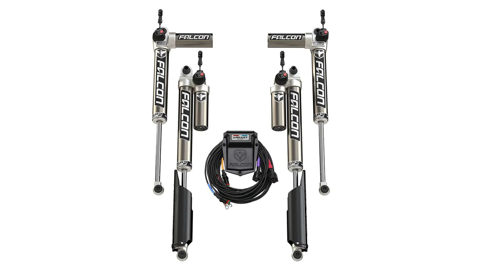 Teraflex Falcon SP2 3.5 e-Adjust Piggyback Shocks Set for 2018-2024 Jeep Wrangler JL 4WD