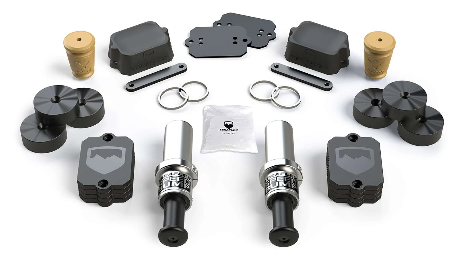 Teraflex Stroke SpeedBump 3" Front & Rear Progressive Bump Stop Kit for 2018-2024 Jeep Wrangler JL 4WD w/4.5" lift